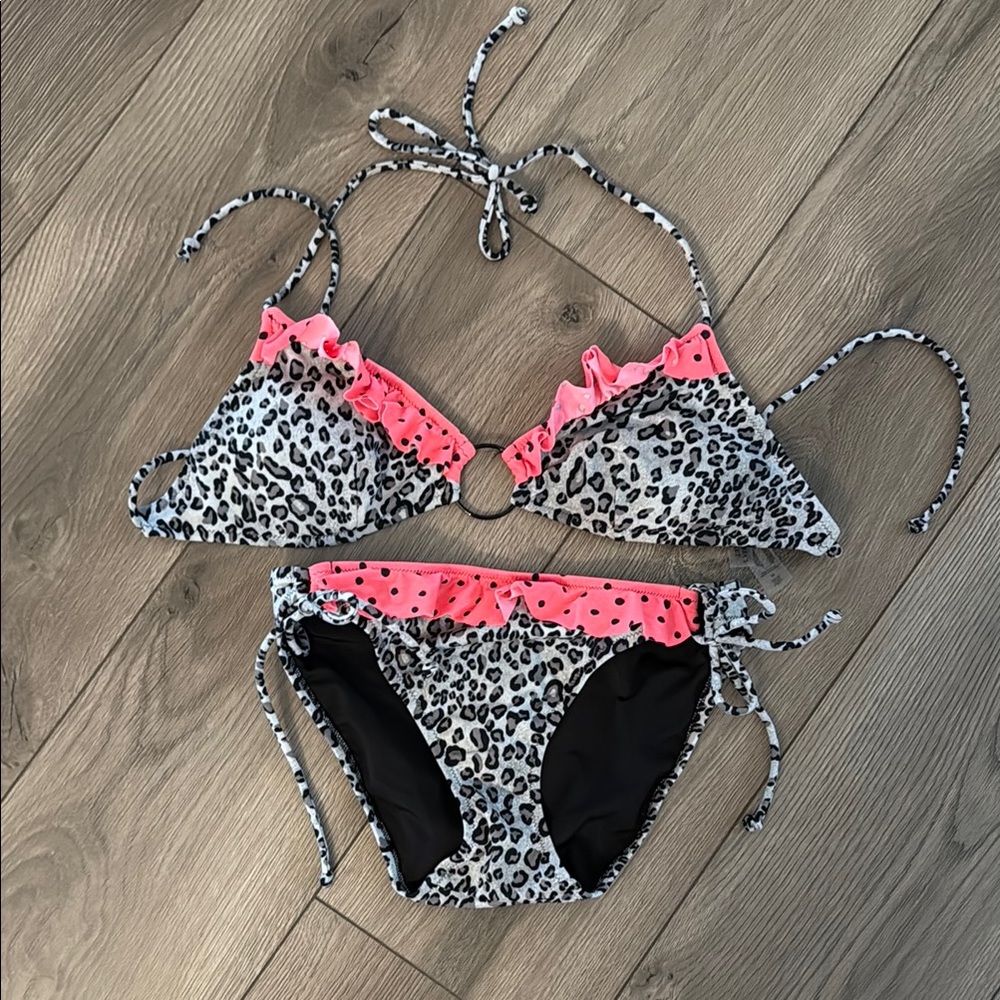 VS Leopard Print Bikini with Pink Accents
